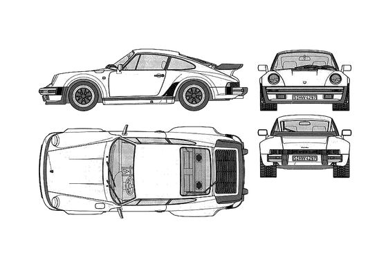 Porsche 911 чертеж